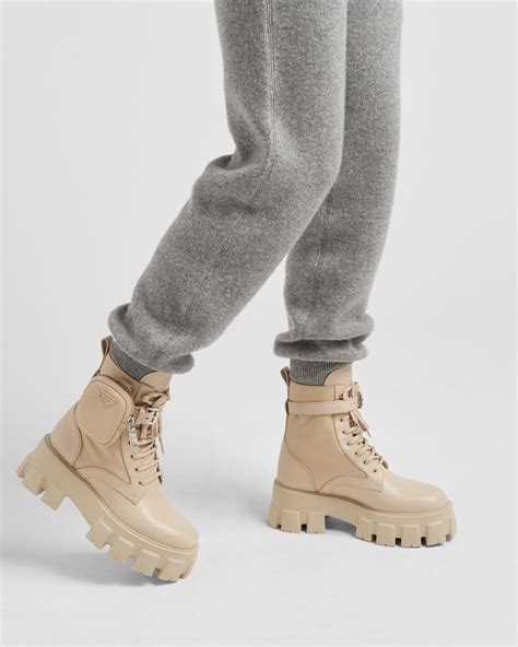 beige boots prada|Desert Beige Monolith Leather And Re.